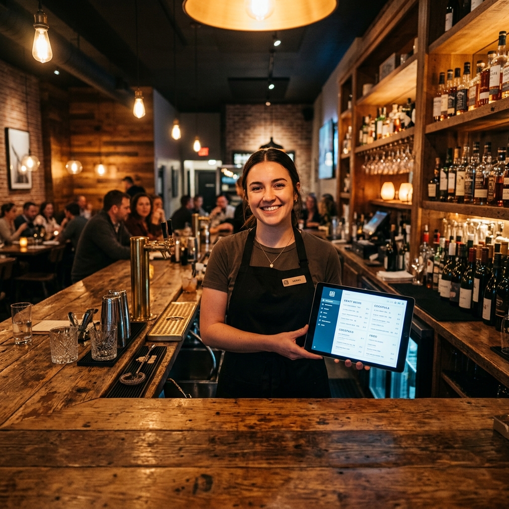 Proprietário de bar e restaurante utilizando tecnologia simples